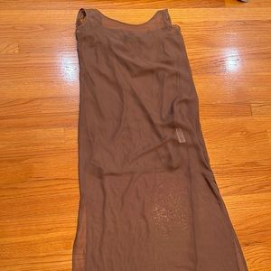 NWOT Forever21 Crewneck Sleeveless Loose Airy Summer Nude Beige Tan Maxi Dress